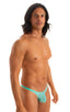 M77 - Mens Micro Pouch Swimsuit Thong - Solid Sheer Semi Sheer 4558 Mint - Skinzwear