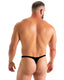 M77Q - Mens Micro Pouch Swimsuit Thong with Quick Release Hook - Prints 1554 - 1507 Cheeta - Black - Skinzwear