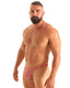 M77Q - Mens Micro Pouch Swimsuit Thong with Quick Release Hook - Prints 9873 - 9876 Flora matrix - Fire reef - Skinzwear