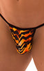 M78 - Mens G String Swimsuit with Binding - Prints 3554 - 6407 Wild tiger - Black - Skinzwear