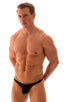 M79 - Mens Micro Fitted Pouch Puckered Back Bikini - Solid Sheer Semi Sheer 1537 Black - Skinzwear