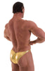 M79POS - Mens Posing Suit Fitted Pouch Puckered Back - Metallics 5812 Metallic liquid gold - Skinzwear