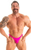 M79POS - Mens Posing Suit Fitted Pouch Puckered Back - Solids 3452 Fuchsia - Skinzwear