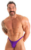 M79POS - Mens Posing Suit Fitted Pouch Puckered Back - Solids 3453 Royal purple - Skinzwear