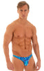M80 - Mens Enhancing Pouch Swim Brief - Prints 9155 New world blue - Skinzwear