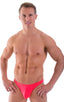 M81 - Mens Comfort Pouch Bulge Enhancing Bikini - Solid Sheer Semi Sheer 5537 Neon coral - Skinzwear