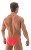 M82 - Mens Large Pouch 3/4 Back Bikini - Solid Sheer Semi Sheer 5537 Neon coral - Skinzwear