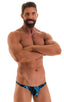 M84 - Mens Tanga Cheekini Bikini - Prints 1118 Laser blue lightening - Skinzwear