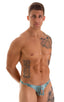 M84 - Mens Tanga Cheekini Bikini - Prints 2550 - 4505 Aqua snake skin - Aqua snakeskin - Skinzwear