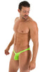 M84 - Mens Tanga Cheekini Bikini - Solid Sheer Semi Sheer 5536 Lime - Skinzwear