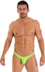 M84 - Mens Tanga Cheekini Bikini - Solid Sheer Semi Sheer 5536 Lime - Skinzwear