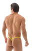 M85 - Mens Micro Tear Drop G String Swimsuit - Solid Sheer Semi Sheer 5538 Neon chartreuse - Skinzwear