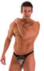 M87 - Mens Color Blocked T Back Thong - Mesh 4501 - 1507 Camo - Black - Skinzwear