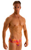 M88 - Mens Pouch Brief Swimsuit - Tan Through 1750 Orange jungle - Skinzwear
