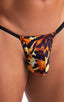 M90 - Mens 4 way Adjustable Micro Bikini Tanga - Prints 3554 - 6407 Wild tiger - Black - Skinzwear