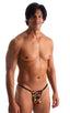 M90 - Mens 4 way Adjustable Micro Bikini Tanga - Prints 3554 - 6407 Wild tiger - Black - Skinzwear
