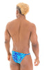M90 - Mens 4 way Adjustable Micro Bikini Tanga - Prints 9155 New world blue - Skinzwear