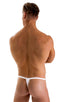 M90 - Mens 4 way Adjustable Micro Bikini Tanga - Solid Sheer Semi Sheer 8568 White - Skinzwear