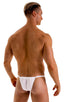 M90 - Mens 4 way Adjustable Micro Bikini Tanga - Solid Sheer Semi Sheer 8568 White - Skinzwear
