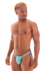 M90 - Mens 4 way Adjustable Micro Bikini Tanga - Solids 2455 Aquamarine - Skinzwear