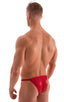 M90 - Mens 4 way Adjustable Micro Bikini Tanga - Solids 3450 Ruby red - Skinzwear