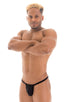M90 - Mens 4 way Adjustable Micro Bikini Tanga - Solids 6407 Black - Skinzwear