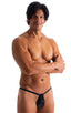 M90 - Mens 4 way Adjustable Micro Bikini Tanga - Wet Look 0007 Black - Skinzwear