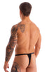 M90 - Mens 4 way Adjustable Micro Bikini Tanga - Wet Look 0007 Black - Skinzwear