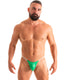 M94 - Mens Stuffit Pouch Triangle Back G - String Swimsuit - Wet Look 9871 - 3499 Green - Optic white - Skinzwear