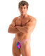 M95 - Mens Micro Adjustable Front and Scrunchy Back Bikini - Prints 2164 - 9877 Tahitian magenta - Amethyst Blush - Skinzwear