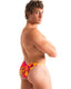 M95 - Mens Micro Adjustable Front and Scrunchy Back Bikini - Prints 8163 - 9855 Tahitian sunset - Solar flare - Skinzwear