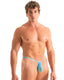 M95 - Mens Micro Adjustable Front and Scrunchy Back Bikini - Solids Sheer Semi Sheer 2576 Sky - Skinzwear