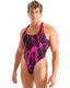M99 - Men’s Thong Back One Piece Racer Back Swimsuit - Prints 1117 Pink lightening - Skinzwear