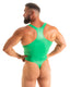M99 - Men’s Thong Back One Piece Racer Back Swimsuit - Wet Look 9871 Green - Skinzwear