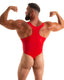 M99 SKINZ Logo - Limited Men’s Thong Back Racer Back One Piece - Wet Look 0008 Lipstick red - Skinzwear