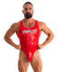 M99 SKINZ Logo - Limited Men’s Thong Back Racer Back One Piece - Wet Look 0008 Lipstick red - Skinzwear