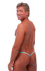 mens micro g string thong swimsuit bikini in skinz swimwear aquamarine; G String Swimsuit - Adjustable Pouch in Aquamarine, Rear View; G String Swimsuit - Adju