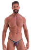 Stuffit Pouch G String Swimsuit in Aquarius stretch Mesh 1; Stuffit Pouch G String Swimsuit in Semi Sheer Aquarious Printed Mesh 2; Stuffit Pouch G String Swims