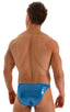 Fitted Bikini Bathing Suit in Ice Karma Electric Blue, Front View; Fitted Bikini Bathing Suit in Ice Karma Electric Blue, Rear View; Fitted Bikini Bathing Suit 