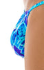 Y Back G String Thong in New World Blue - PEP Lining, Front View; Y Back G String Thong in New World Blue - PEP Lining, Rear View; Y Back G String Thong in New 