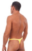 T Back Thong Swimsuit - Bravura Pouch in Citron, Front View; T Back Thong Swimsuit - Bravura Pouch in Citron, Rear View; Special Order Notice; T Back Thong Swim