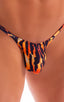 mens micro pouch bikini swimsuit with tiny puckered butt in sheer Wild Tiger; Micro Pouch - Puckered Back - Rio Bikini in Super Thin Skinz Wild Tiger 2; Micro P