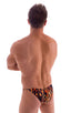 mens micro pouch bikini swimsuit with tiny puckered butt in sheer Wild Tiger; Micro Pouch - Puckered Back - Rio Bikini in Super Thin Skinz Wild Tiger 2; Micro P