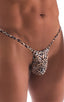 mens sexy g string swimsuit micro thong skinz swimwear in sheer Cheeta; Roman G String Swim Thong in Super ThinSKINZ Cheeta, Rear View; Roman G String Swim Thon