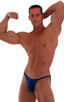 mens competition posing suit in navy blue NPC IFBB body builder bikini by skinz; Posing Suit - Competition Bikini Cut in Navy Blue, Rear Alternative; Posing Sui