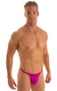 T Back Thong Swimsuit in Magenta, Front View; T Back Thong Swimsuit in Magenta, Rear View; T Back Thong Swimsuit in Magenta, Front Alternative; Special Order No