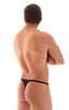 T Back Thong Swimsuit in Super ThinSkinz Black, Front View; T Back Thong Swimsuit in Super ThinSkinz Black, Rear View; T Back Thong Swimsuit in Super ThinSkinz 