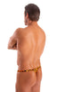 mens classic thong swimsuit tanga skinz t back bathing suit in Golden Leopard; Mens Classic T Back Thong Swimsuit in Golden Leopard 2; Mens Classic T Back Thong