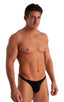 mens classic thong swimsuit best seller black tanga skinz t back bathing suit; T Back Thong Swimsuit in ThinSkinz Black, Rear View; T Back Thong Swimsuit in Bla