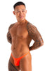 Mens Micro Pouch Swimsuit Thong  in Blazing Orange 1; Mens Micro Pouch Swimsuit Thong  in Blazing Orange 2; Mens Micro Pouch Swimsuit Thong  in Blazing Orange 3